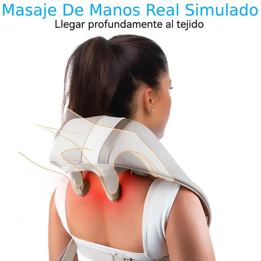 Masajeador Shiatsu Eléctrico con Calor para Cuello, Hombros y Espalda